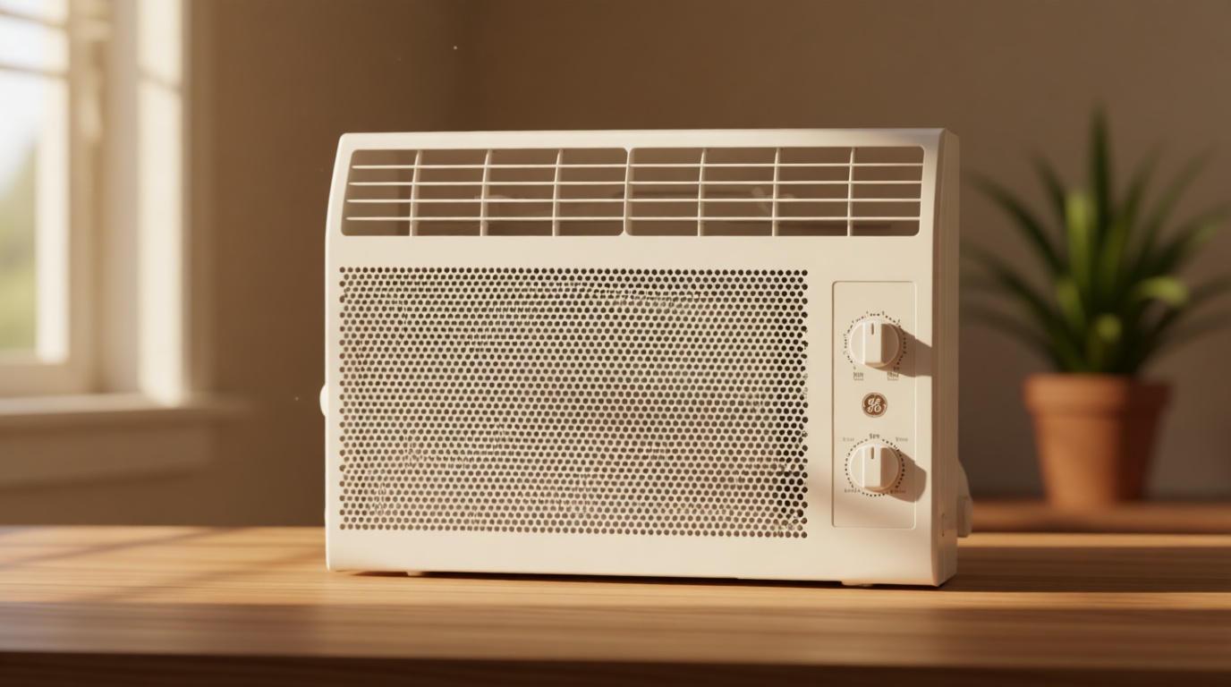 GE Window Air Conditioner Unit, 5,000 BTU for Small Rooms up to 150 sq ft. with Manual Adjustable Fan and Cooling Settings, Perfect for Small Bedroom or Living Room, Easy Install Kit Included, White