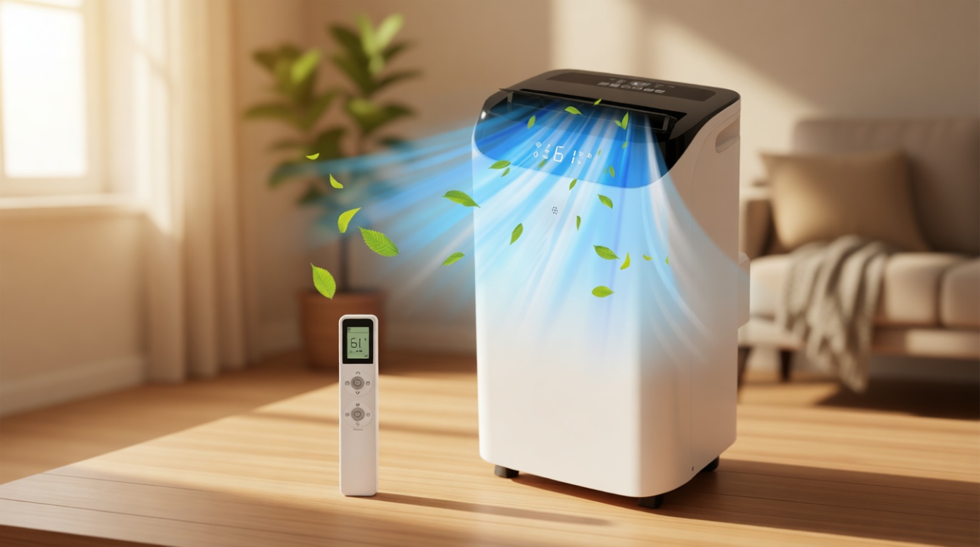 14000 BTU Portable Air Conditioners with Remote Control, 3-in-1 Free Standing Cooling AC Unit with Fan & Dehumidifier, Cools Room up to 700 sq.ft, Smart/Sleep Mode,3 Speed,Auto Swing,24H Timer