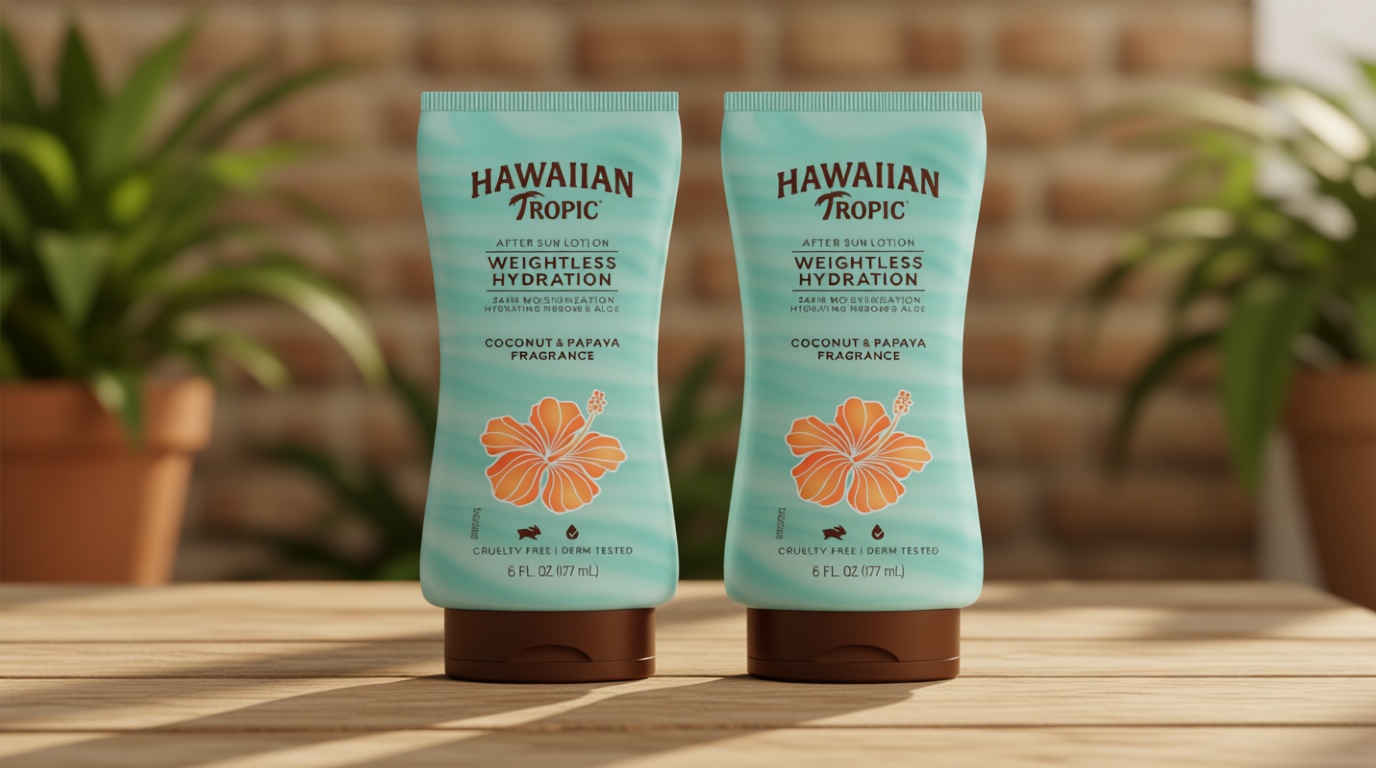 Hawaiian Tropic Weightless Hydration After Sun Lotion with Aloe, 6Fl Oz Twin Pack, Hawaiian Tropic Lotion, Moisturizing Lotion, After Sun Care, After Sun Moisturizer, 6Fl Oz each