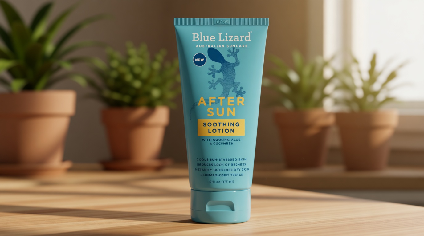 BLUE LIZARD After Sun Soothing Lotion, Lightweight Formula with Shea Butter, Soothes and Moisturizes, Proven to Reduce the Look of Redness, Instant Hydration, Vegan, Hypoallergenic, 6 oz.