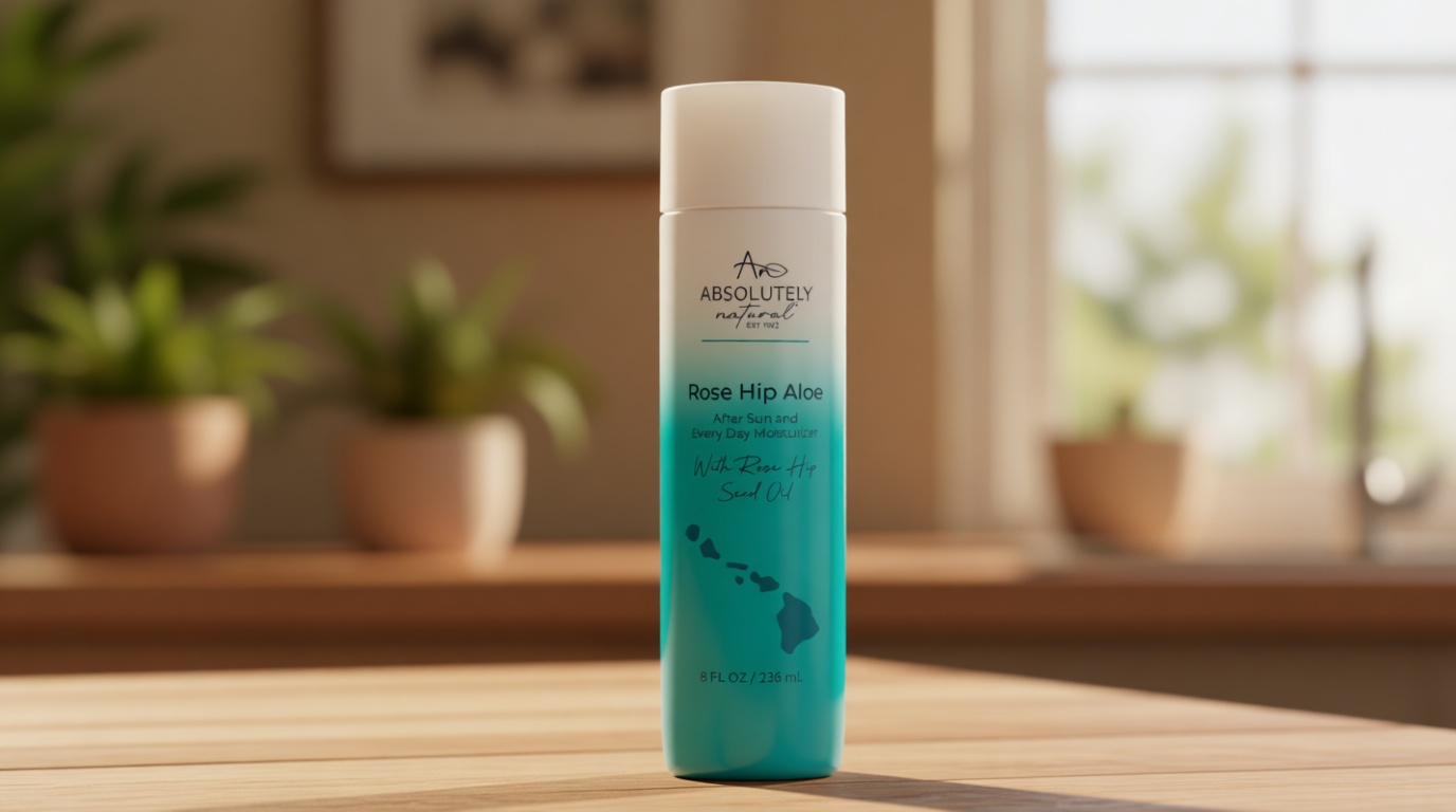 Absolutely Natural After Sun Lotion & Moisturizer with Aloe Vera, Rose Hip Oils, & Vitamin E | Helps Prevent Anti-Aging & Sunburn Relief - 8 Fl Oz