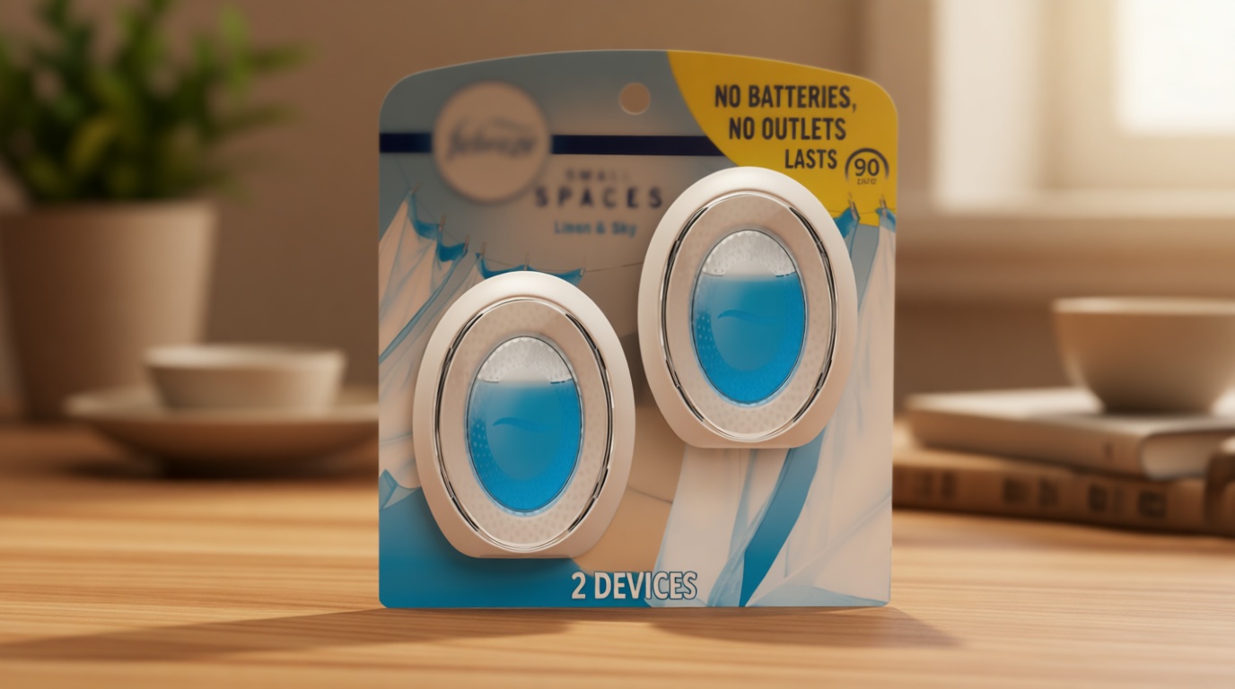 Febreze Bathroom Air Freshener, Odor-Fighting, Plug In Alternative, Air Fresheners for Home and Bathroom and Kitchen, Closet Air Fresheners, Linen & Sky Scent, 2 Count