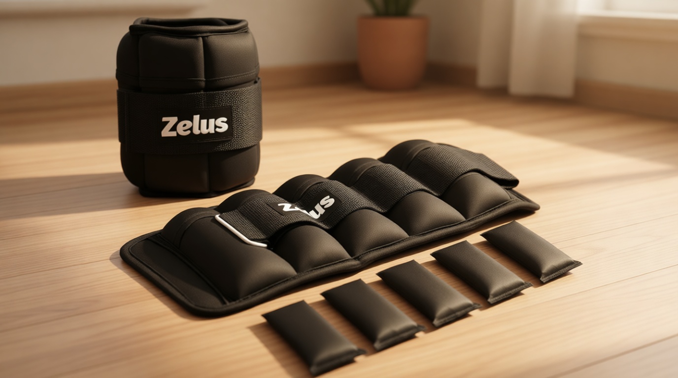 ZELUS 1 Pair Adjustable Ankle Weights, 2 4 6 8 10 lb Modularized Leg Weight Straps for Women Men, Weighted Ankle Weight Set with Removable Sandbags, 1-5 lb per Ankle Strap for Gym Yoga Jogging Walking