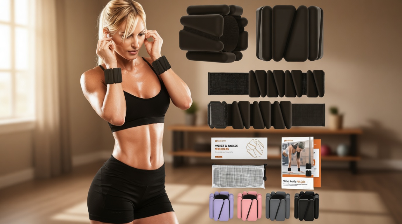 Wrist Weights, Ankle Weights for Women Men, Adjustable Wrist Weighted Bracelet for Home Gym Workout, Running, Yoga, Exercise, Strength Training
