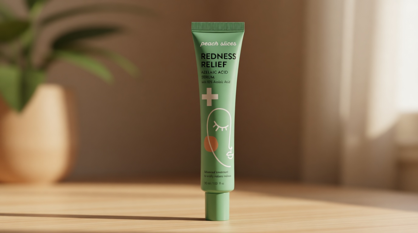Peach Slices - Redness Relief 10% Azelaic Acid Serum (1.01 oz) - Advanced Skincare - Includes Panthenol, Cica, Algae - Vegan, Cruelty-Free, Korean Skincare & Beauty