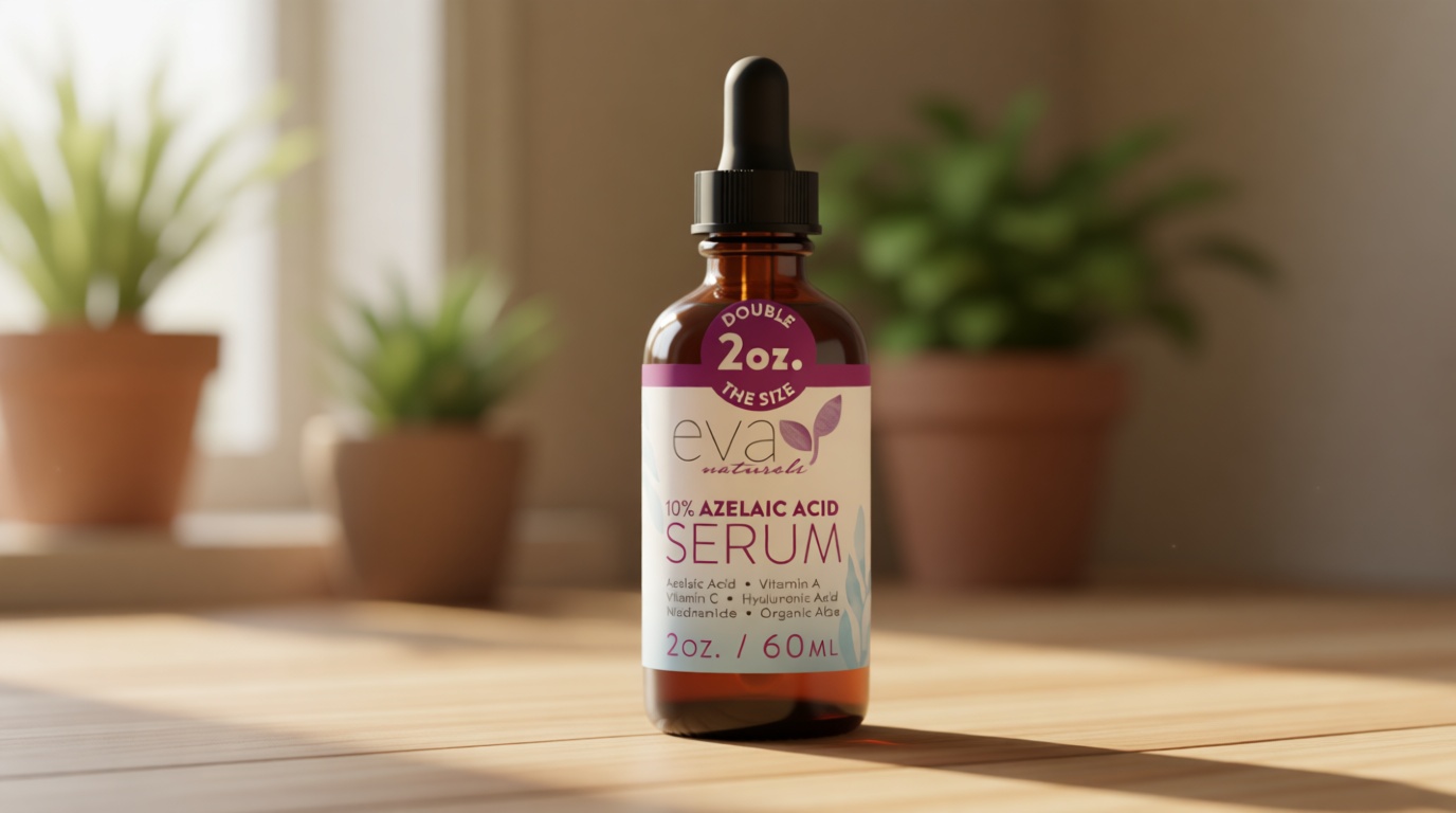 Azelaic Acid 10% Facial Serum – With Niacinamide, Hyaluronic Acid – Lightweight Face Serum – 2 oz