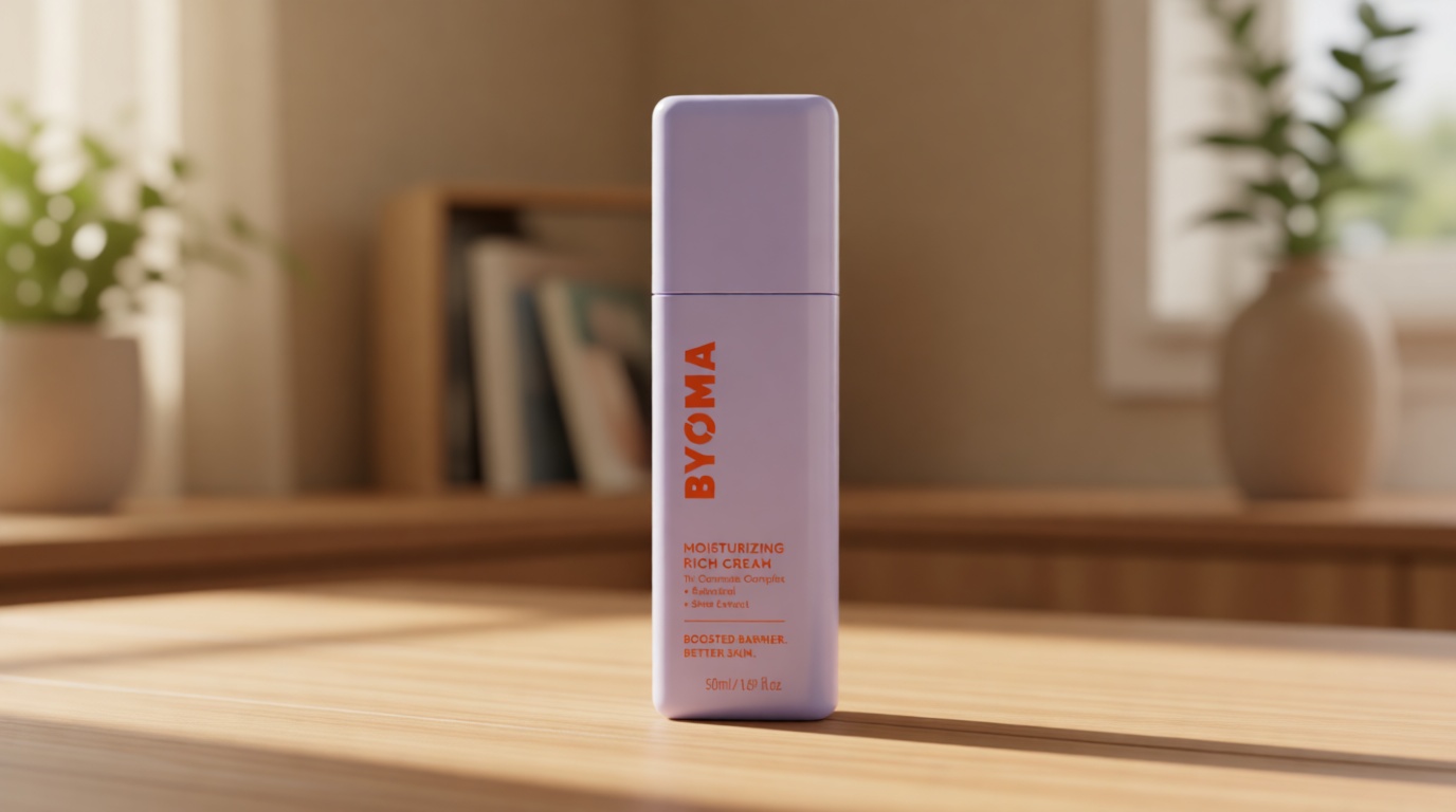 BYOMA Moisturizing Rich Cream - Barrier Repair Cream Face Lotion with Bakuchiol & Shea Extract - Ceramide Face Moisturizer for Dry Skin - Anti Wrinkle, Alcohol Free Face Moisturizer - 1.69 fl.oz