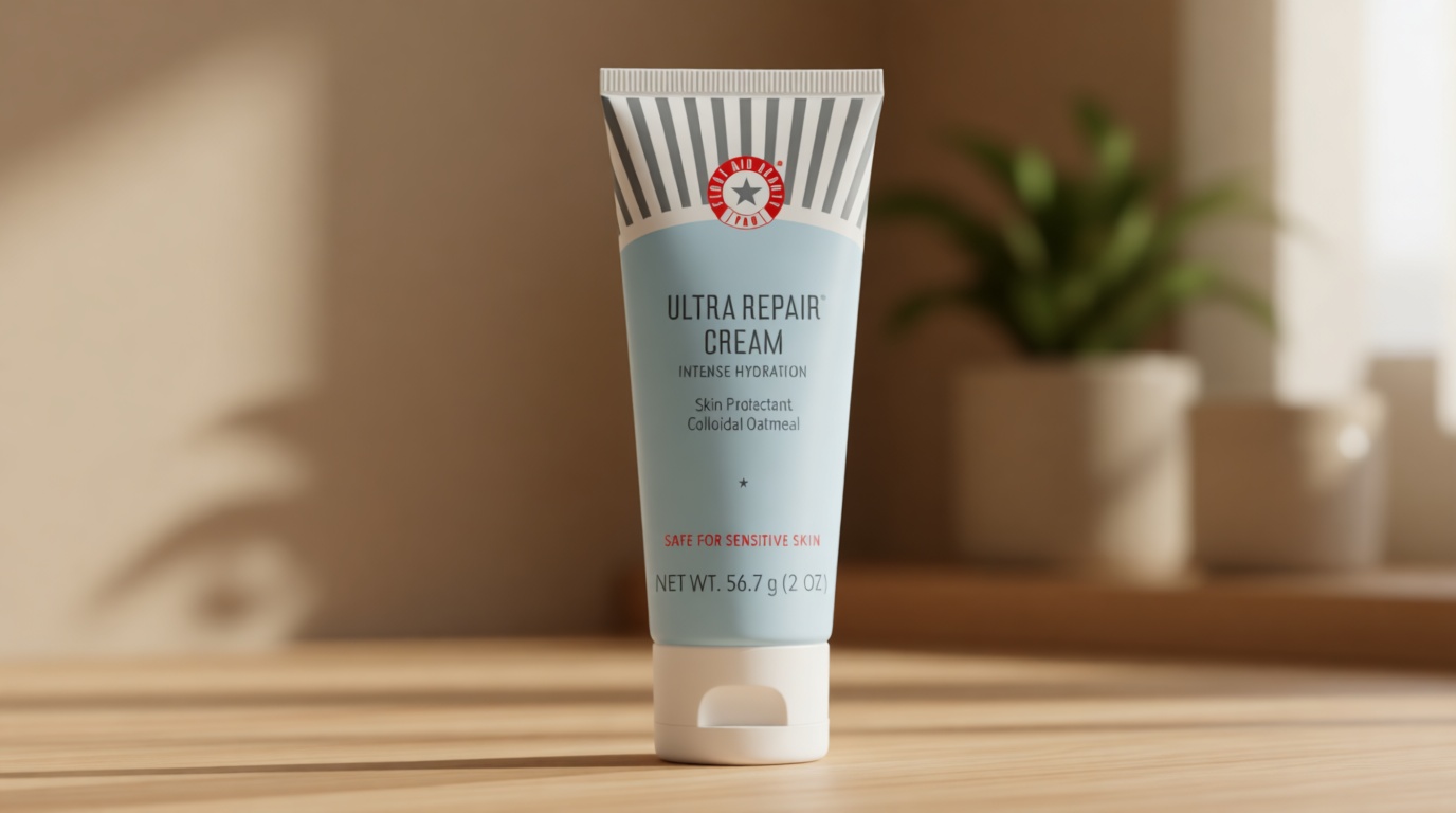 First Aid Beauty - Ultra Repair Cream, Intense Hydration Whipped Colloidal Oatmeal, Clinically Proven to Strengthen Skin Barrier in 7 Days & Helps Relieve Eczema, Luxury Face & Body Moisturizer, 2 oz