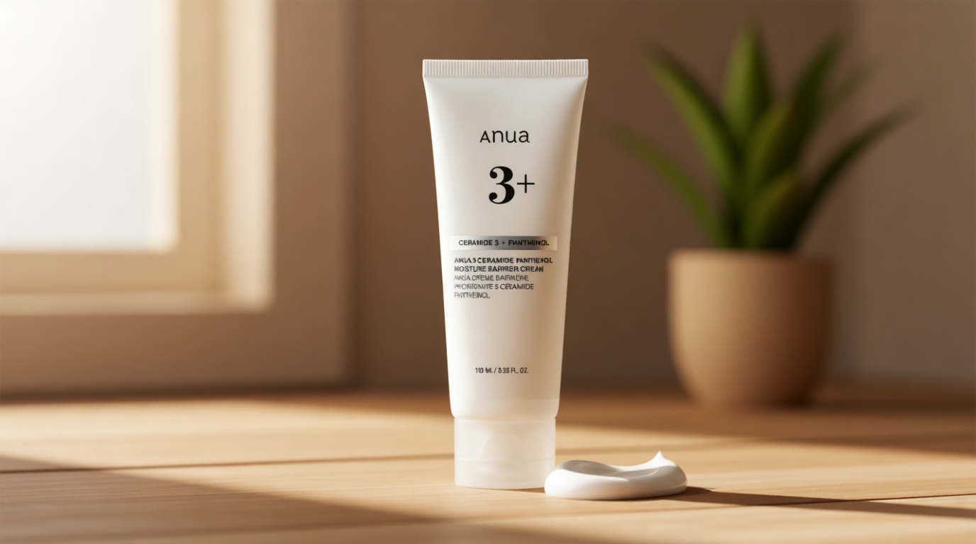 ANUA 3 Ceramide Panthenol Moisture Barrier Cream, Hydrating Daily Face Moisturizer for All Skin Types, Soothing, Non Comedogenic, with Centella for Skin Barrier, Korean Skincare, 3.38 fl oz.