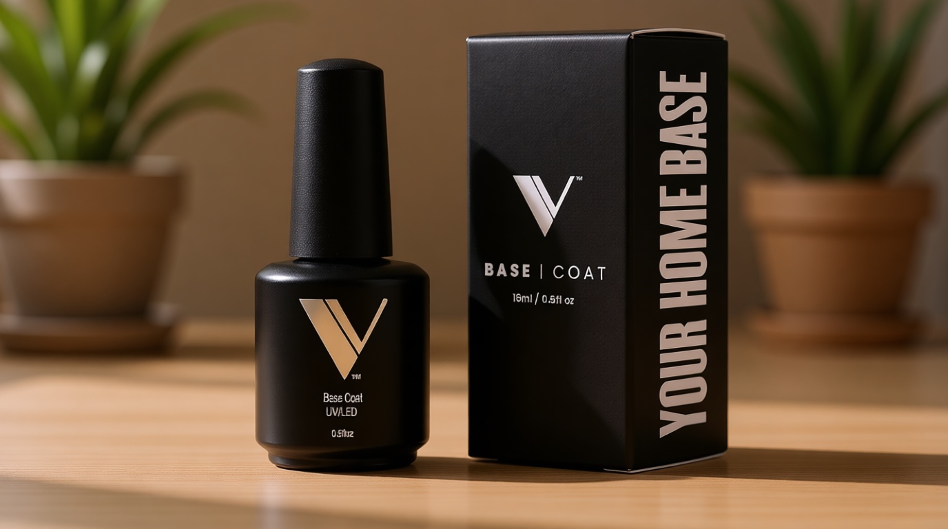 V Beauty Pure Gel Base Coat - Long-Lasting Base Gel Polish for Strong Adhesion, Chip-Free Wear & Smooth Application, Protects Natural Nails, Works with Any Nail Polish