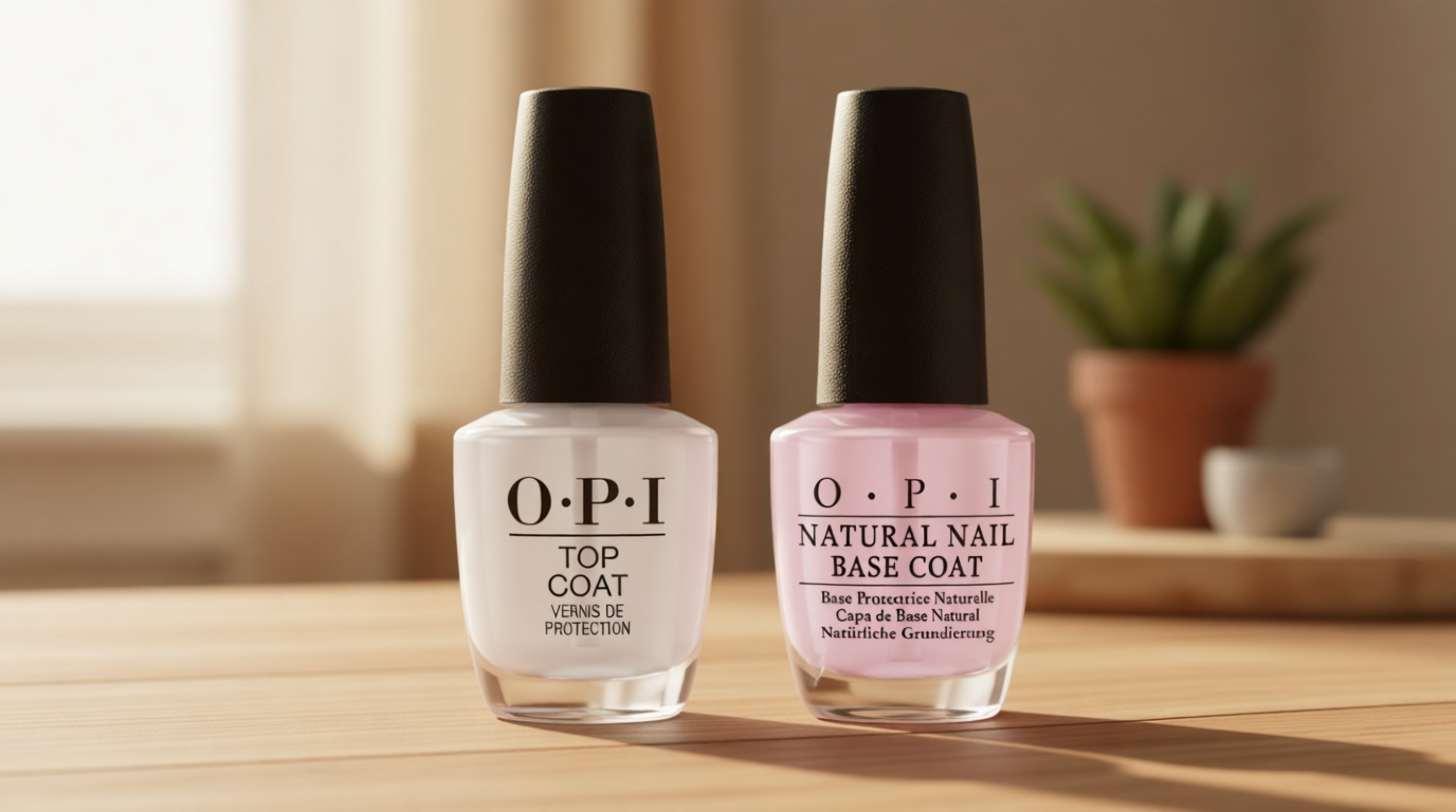 OPI Nail Polish Top and Base Coat, Protective High-Gloss Shine, 0.5 Fl Oz, Natural
