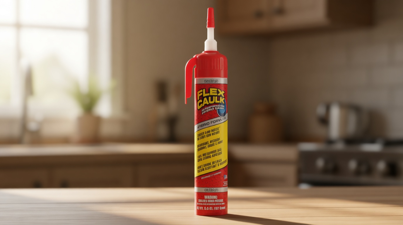 Flex Caulk, Waterproof & Weatherproof Hybrid Polymer Sealant, Strong, Paintable, Indoor, Outdoor, Bath, Shower, Sink, Window, Baseboards, Door, RV, Roof, Wood, Auto & Marine, Clear, 6.6 oz, 1-Pack