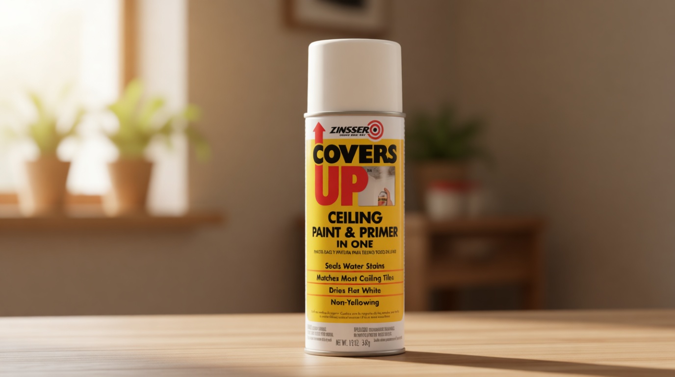 Zinnser 03688 Covers Up Stain Sealing Ceiling Paint, White