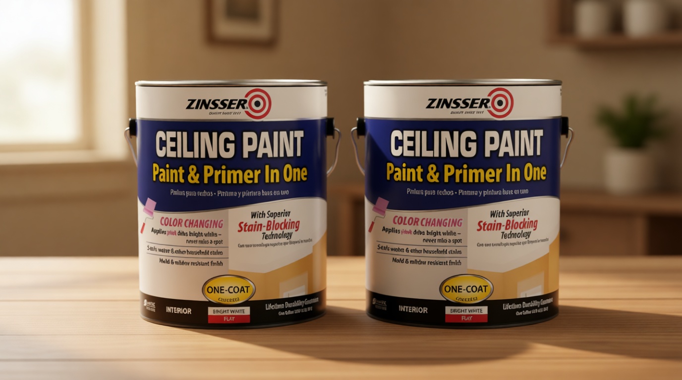 Zinsser 260967-2PK Ceiling Paint and Primer in One, Gallon, White, 2 Pack