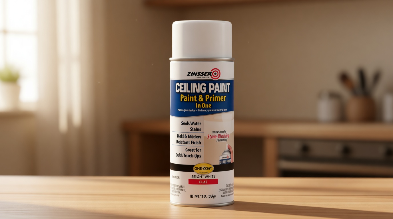 Zinsser Ceiling Acrylic Paint & Primer in One, 13 oz, Flat White