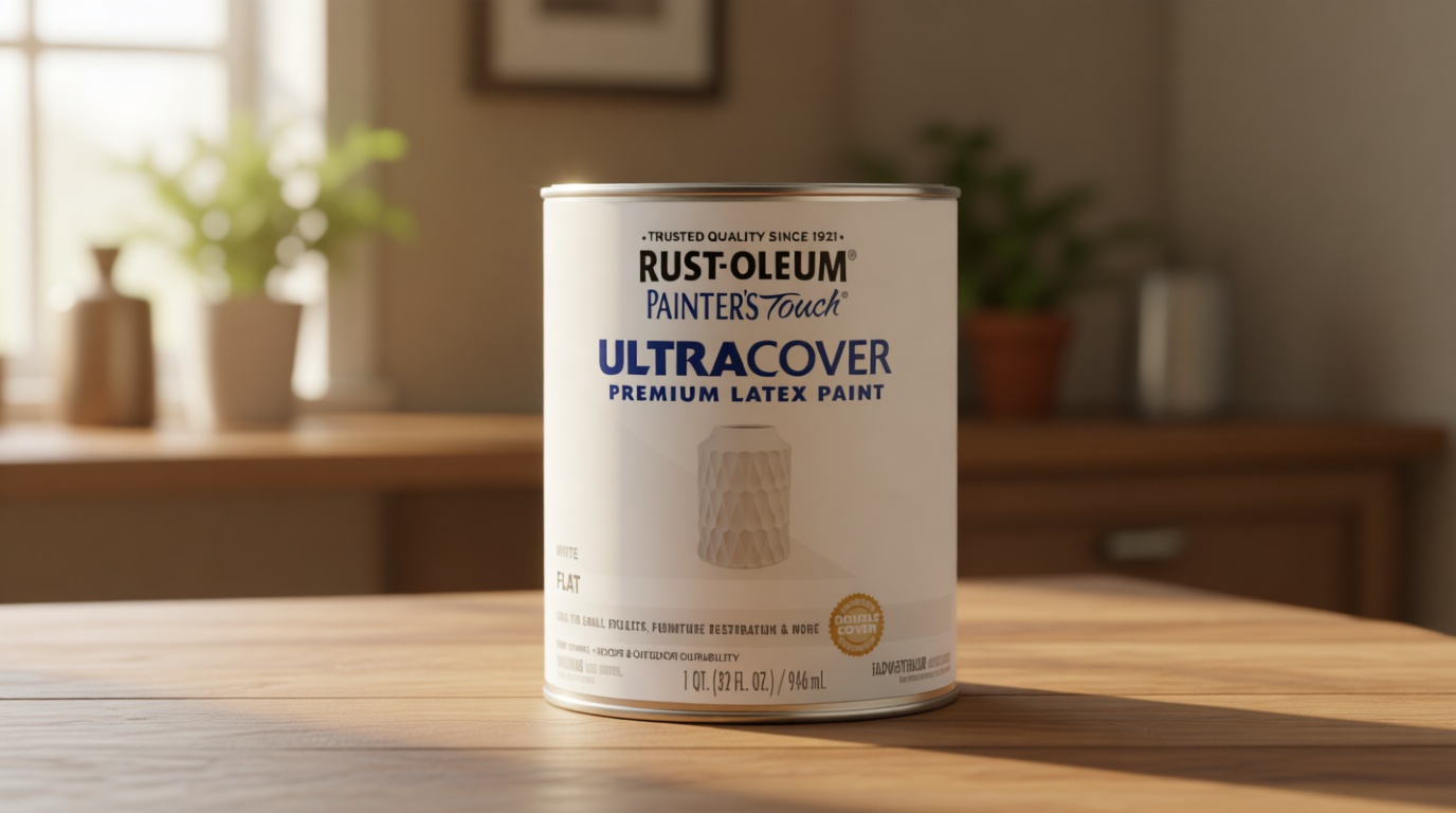 Rust-Oleum 1990502 Painter's Touch Latex Paint, Quart, Flat White 32 Fl Oz (Pack of 1)
