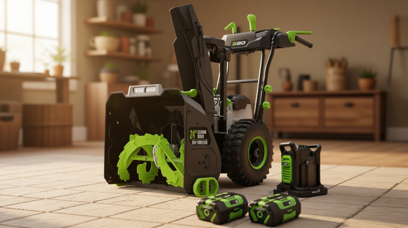 EGO SNT2405 24" Cordless Snow Blower Kit, Self Propelled, w/ 2 7.5Ah Batteries