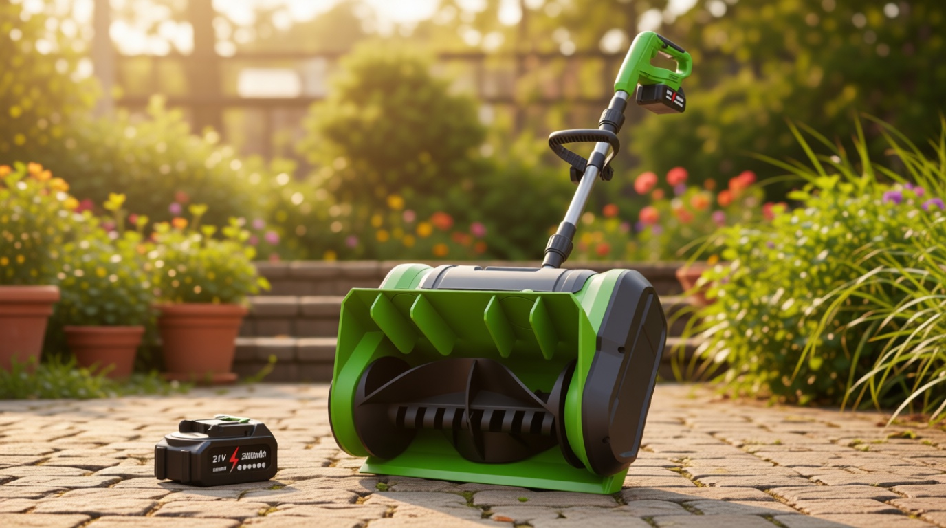 DEGGE Electric Cordless Snow Shovel, 2X 3.0Ah/ 21V/ 12-Inch Battery Snow Blower with Directional Plate & Adjustable Front Handle, Snow Removal for Driveway Sidewalk, Steps, Patio (Charger Included)