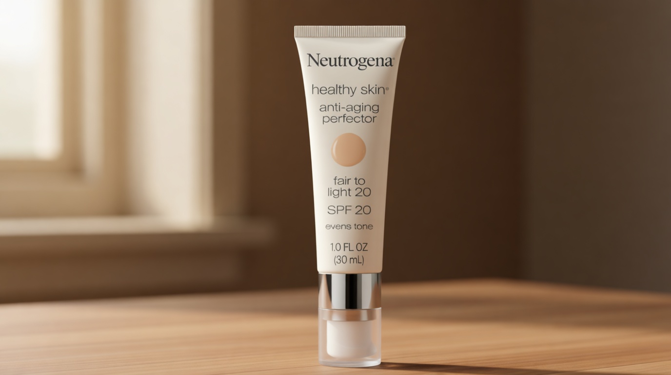 Neutrogena Retinol Treatment and Tinted Facial Moisturizer, Healthy Skin Anti-Aging Perfector with Broad Spectrum SPF 20 Sunscreen with Titanium Dioxide, 20 Fair to Light, 1 fl. oz
