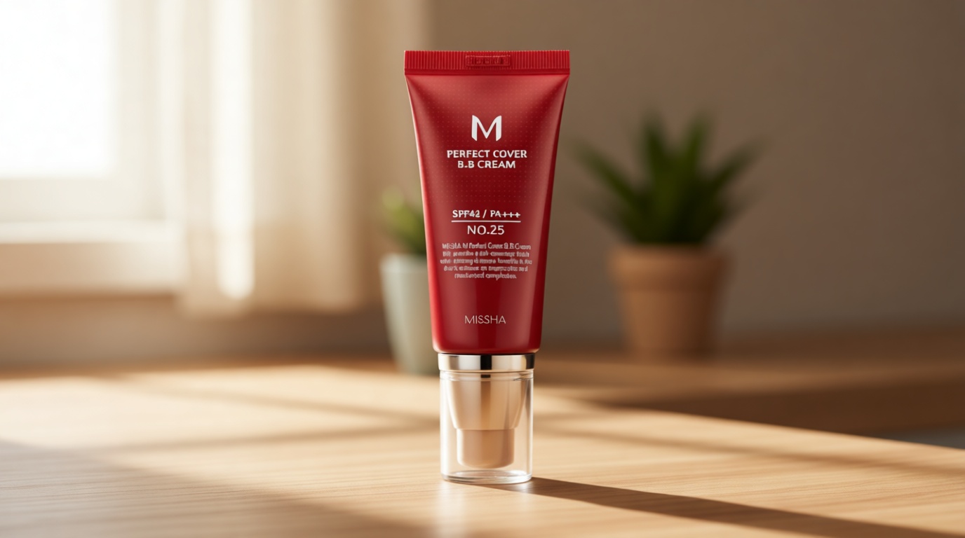 MISSHA M Perfect Cover BB Cream No.25 Warm Beige - Medium with Warm Undertone SPF 42 PA +++ 1.69 Fl Oz - Tinted Moisturizer for face with SPF