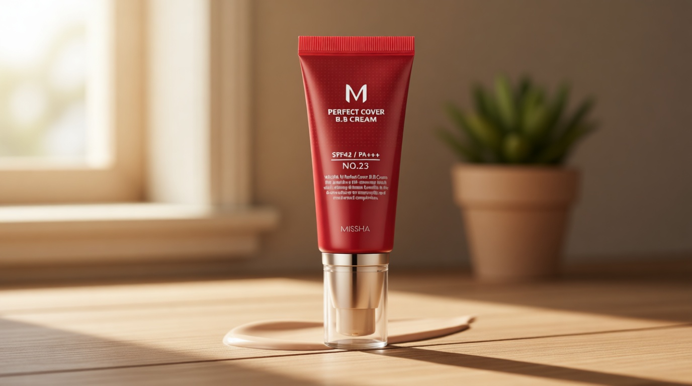 MISSHA M Perfect Cover BB Cream No.23 Natural Beige -Light/Medium with Cool/Neutral Undertone SPF 42 PA +++ 1.69 Fl Oz - Tinted Moisturizer for face with SPF