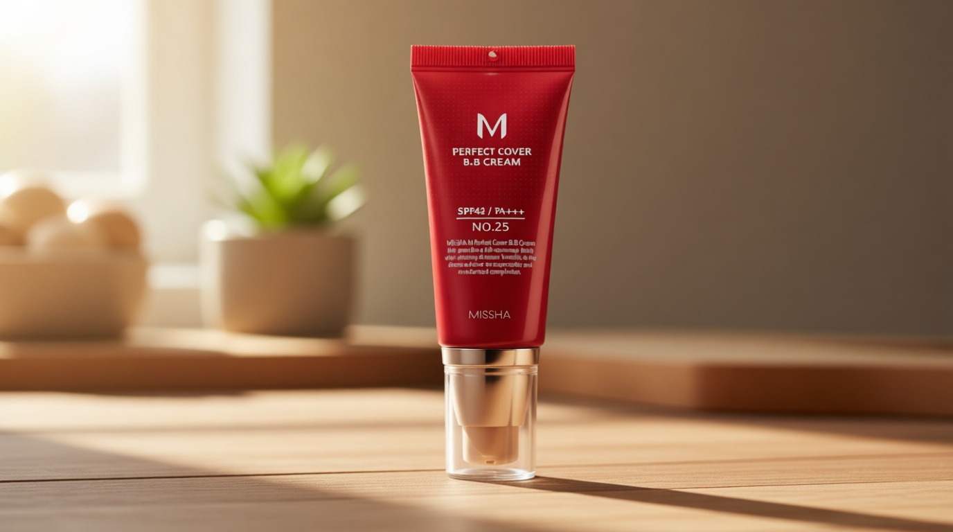 MISSHA M Perfect Cover BB Cream No.25 Warm Beige - Medium with Warm Undertone SPF 42 PA +++ 1.69 Fl Oz - Tinted Moisturizer for face with SPF