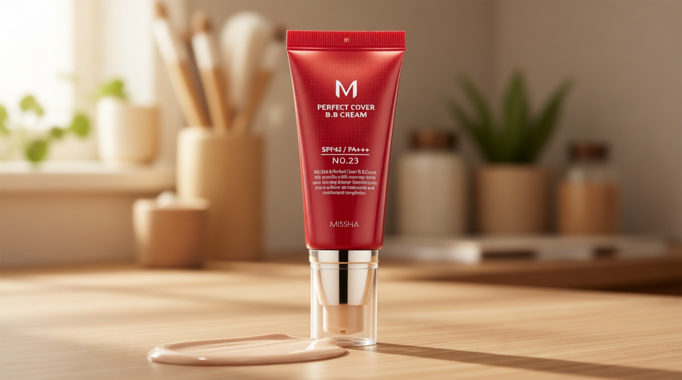 MISSHA M Perfect Cover BB Cream No.23 Natural Beige -Light/Medium with Cool/Neutral Undertone SPF 42 PA +++ 1.69 Fl Oz - Tinted Moisturizer for face with SPF