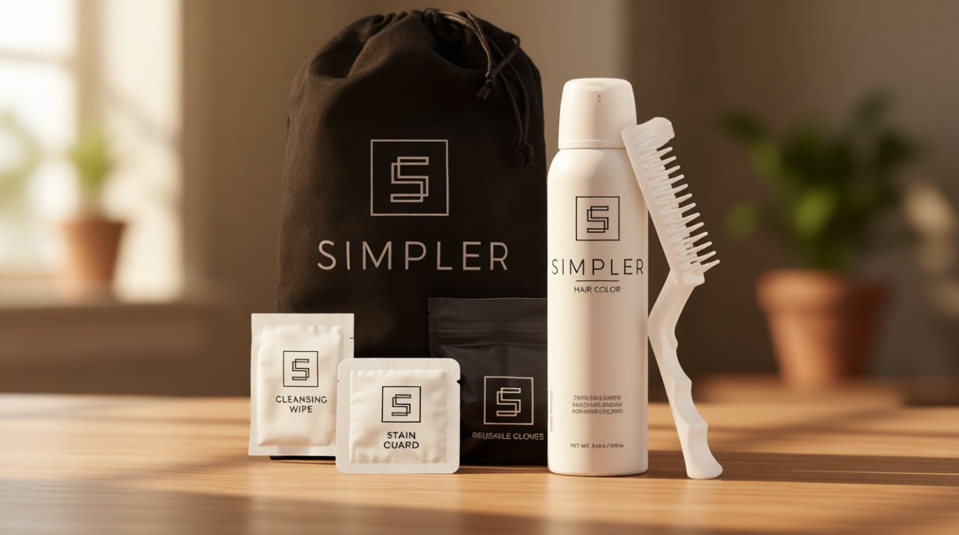 Simpler Hair Color for Men Kit for Full Gray Coverage - Light Brown Men’s Hair Dye - Easy Hair or Beard Dye for 100% Gray Coverage - Ammonia Free Hair Color, Beard Coloring for Men