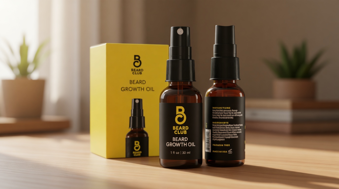 The Beard Club Biotin Beard Growth Oil Vitamin Spray for Facial Hair Growth - Natural Formula for Fuller, Thicker Beard, Easy-to-Use, Nourishing & Soothing for All Beard Types & Skin