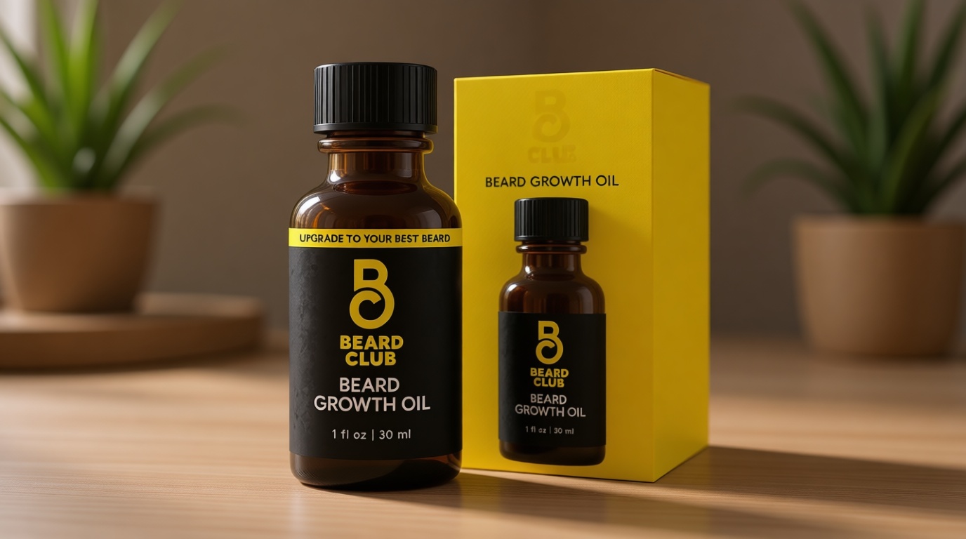Beard Club - Beard Growth Serum with Natural Castor, Coconut and Avocado to Grow a Thicker, Fuller Beard, Fill in Patches and Stimulate Healthier Facial Hair Growth