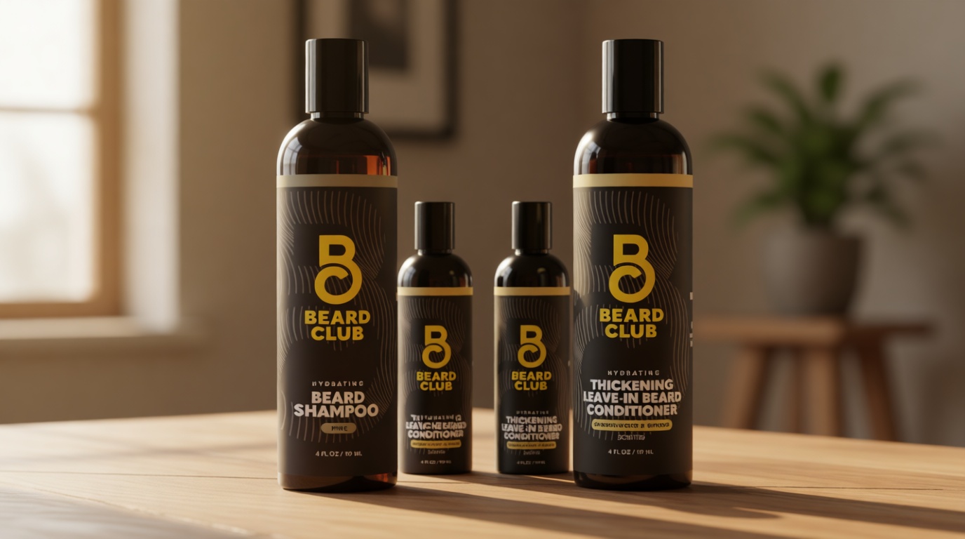 The Beard Club Beard Wash and Conditioner Set – Facial Hair Shampoo & Leave-In Conditioner for Men – Hydrating, Softener Mens Face Wash Grooming Care Gift Kit