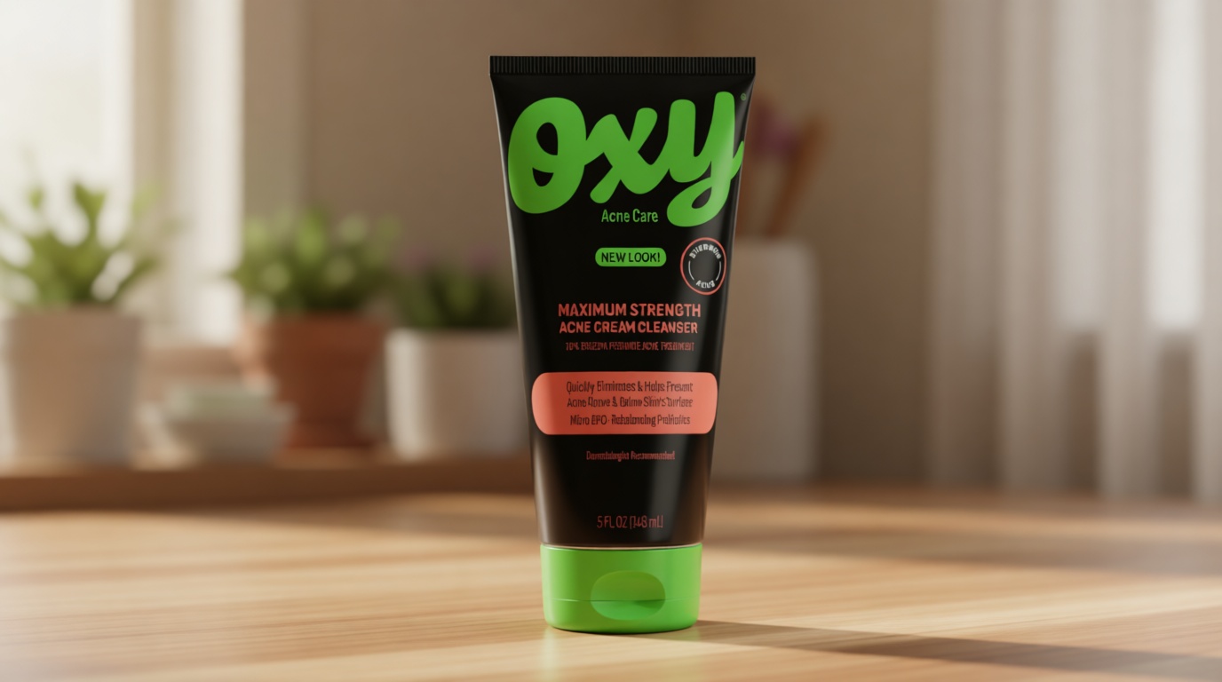 Oxy Acne Medication Face Wash - Maximum Action with Maximum Strength 10% Benzoyl Peroxide (5 Fl Oz)