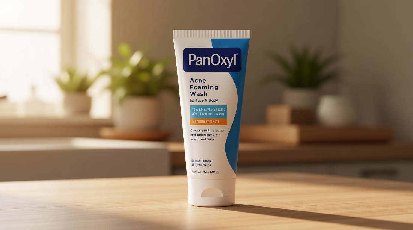 PanOxyl Acne Foaming Wash for face & body Benzoyl Peroxide 10% Maximum Strength Antimicrobial, 3 oz. - Travel Size