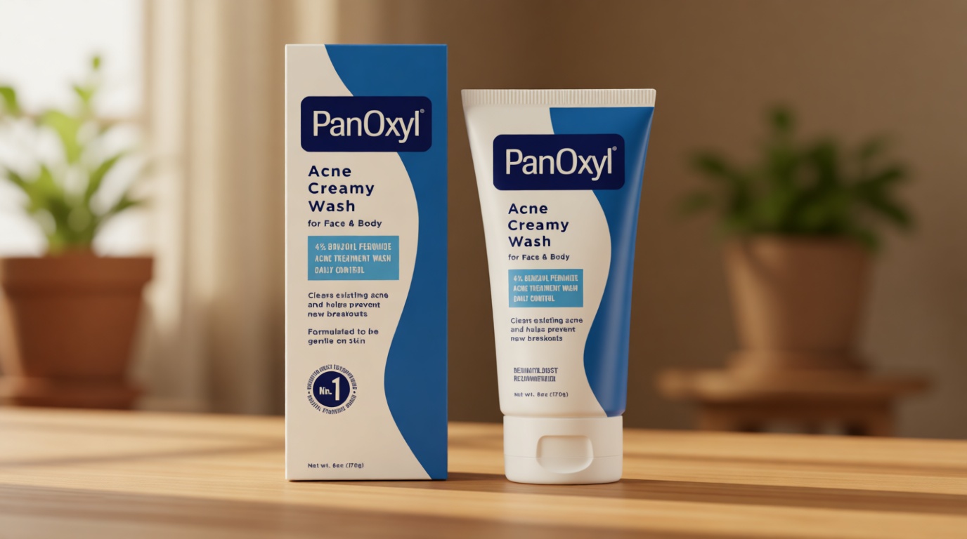 PanOxyl Antimicrobial Acne Creamy Wash, 4% Benzoyl Peroxide, 6 Ounce
