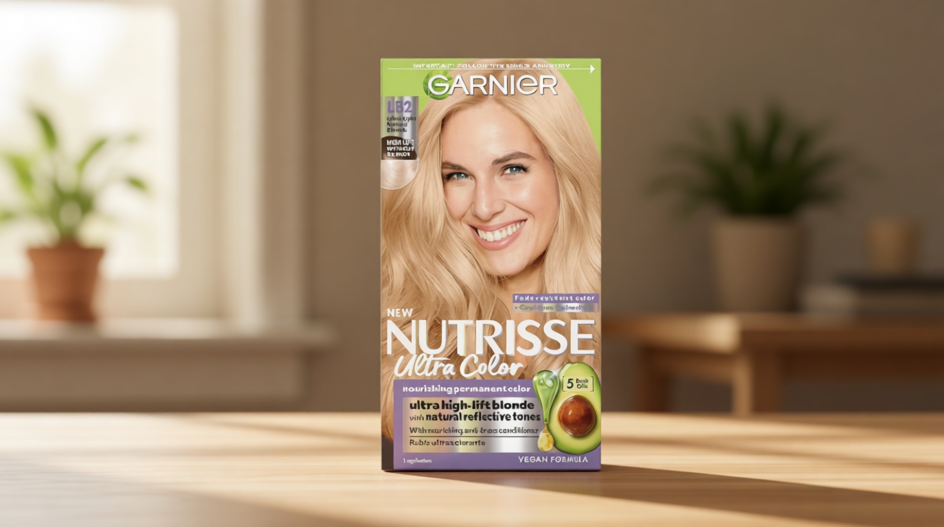 Garnier Nutrisse Ultra Color Hair Color, Permanent Hair Dye for Up to 8 Weeks of Bold, Vibrant, Fade-Resistant Results, Vegan & Cruelty-Free, LB2 Ultra Light Natural Blonde (Pina Colada), 1 Count