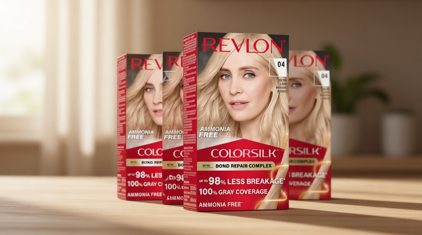 Revlon ColorSilk with Bond Repair Complex, Blonde Permanent Hair Color, 100% Gray Coverage, Ammonia Free Hair Dye, Vegan Keratin, 04 Ultra Light Natural Blonde (Pack of 3)