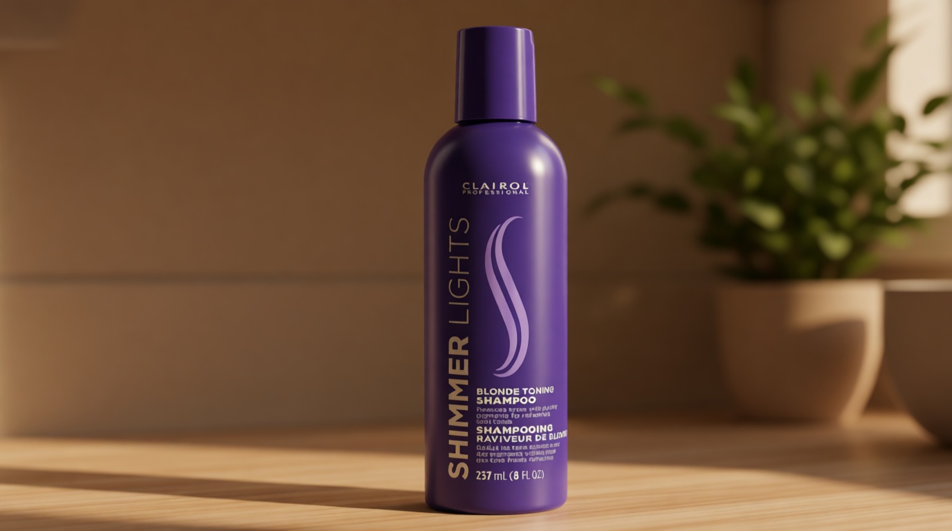 Clairol Professional Shimmer Lights Purple Shampoo| Neutralizes Brass & Yellow Tones | For Blonde, Silver, Gray & Highlighted Hair