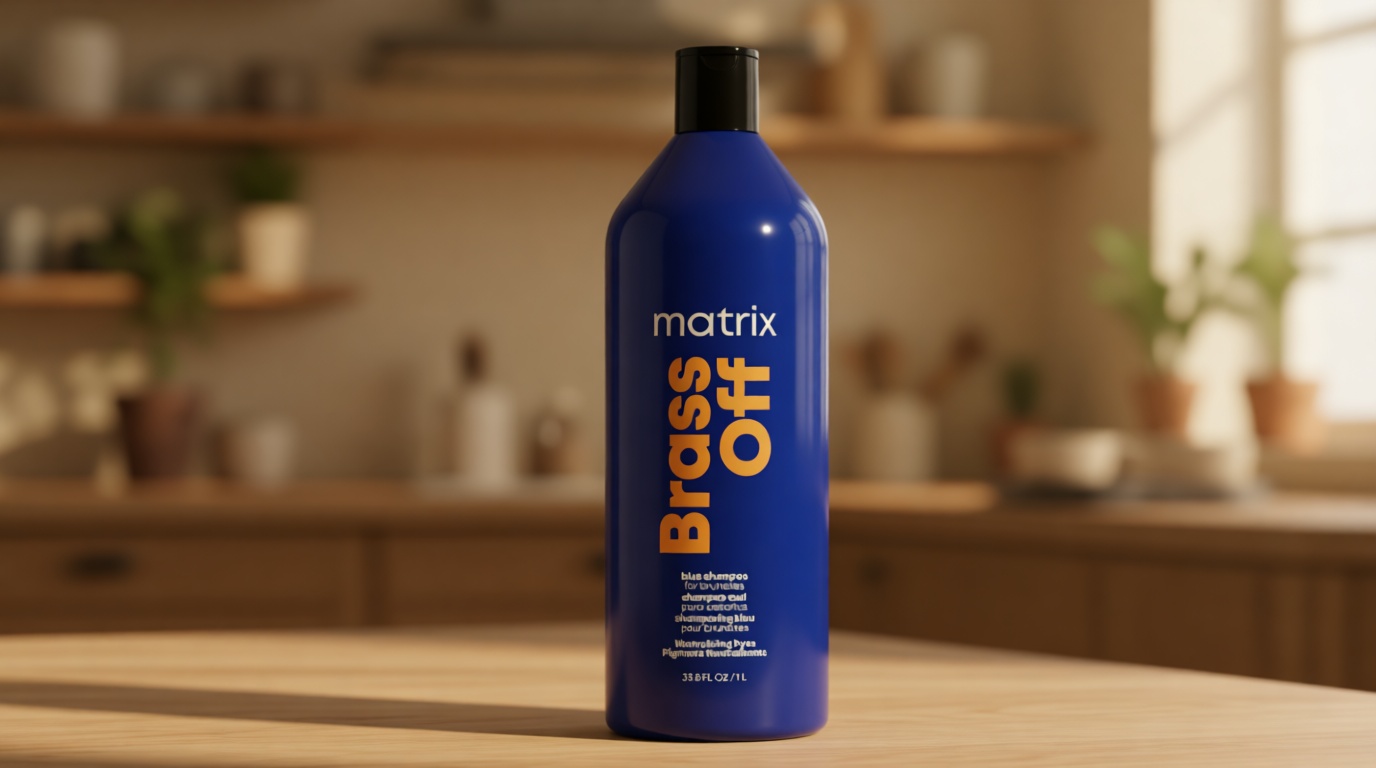 Matrix Brass Off Toning Blue Shampoo - Refreshes and Neutralizes Brassy Tones, For Color Treated Hair, Lightened Brunettes or Dark Blondes Cradle to Cradle Certified