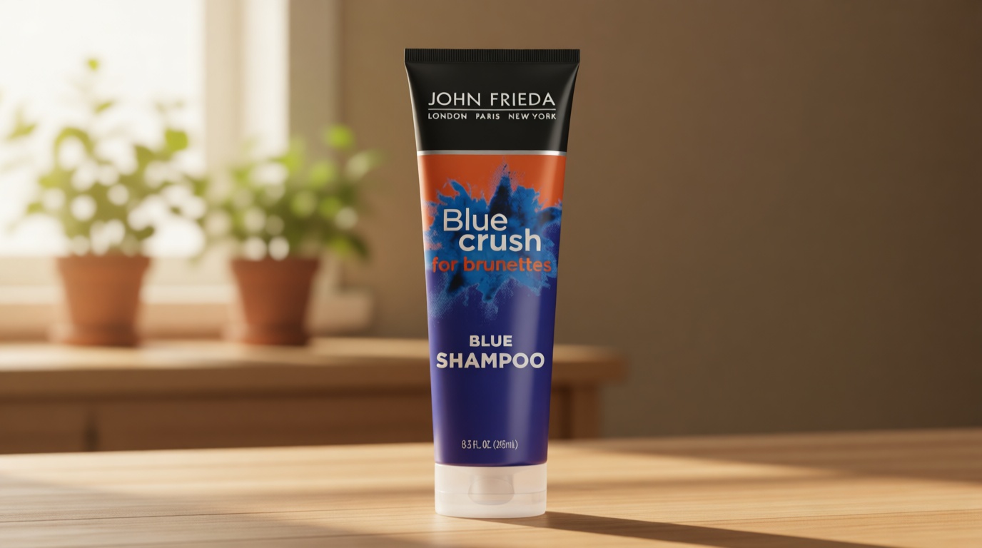 John Frieda Blue Crush Conditioner, Toning Shampoo for Brunette Hair, Nourishes Color-Treated and Natural Hair, Blue Pigments for Vibrant, Cool-Toned Brunette Hair by Reducing Orange Tones, 8.3 Oz