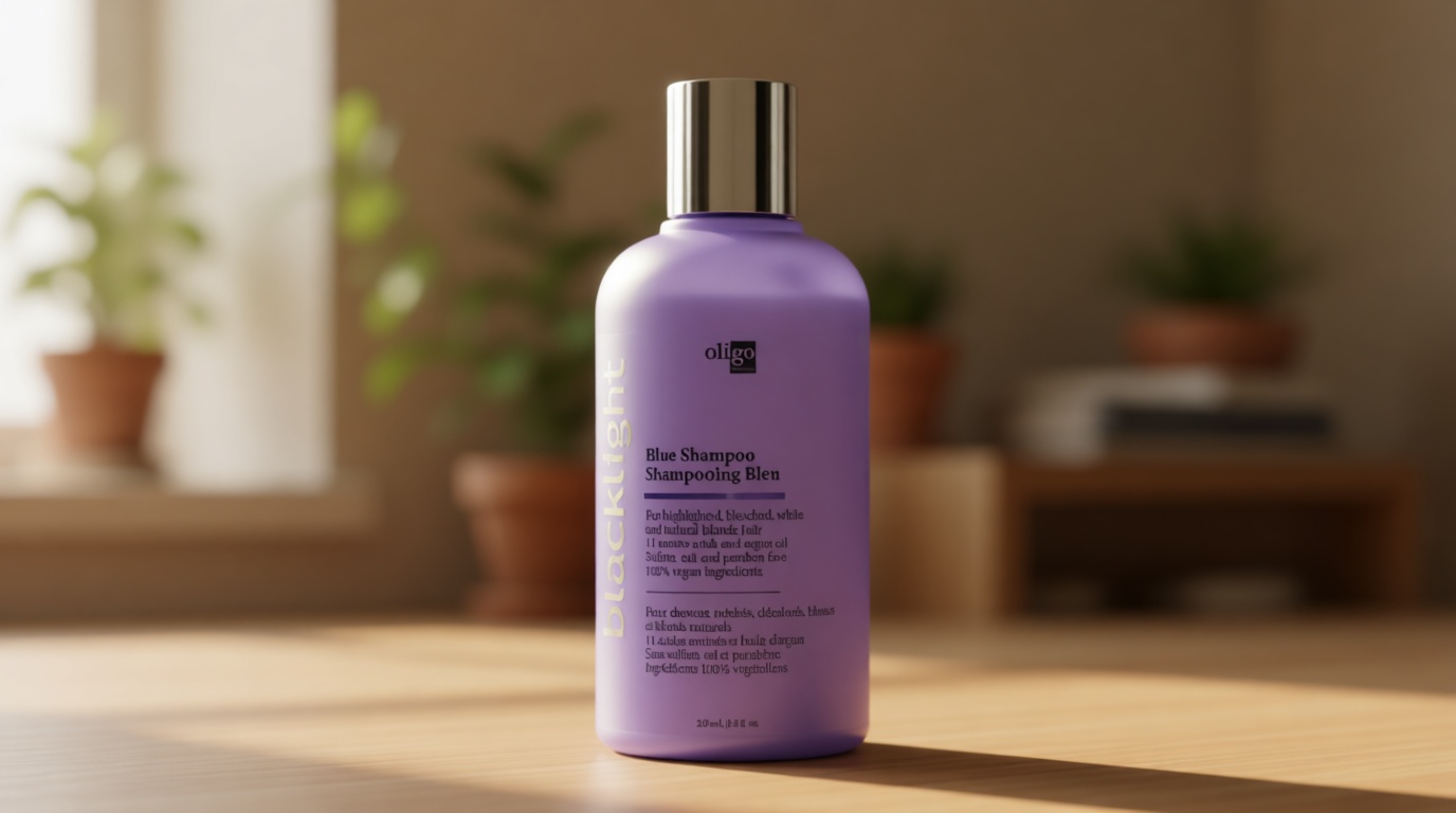 OLIGO PROFESSIONNEL - Blacklight Blue Shampoo - Sulfate-Free Blue Shampoo for Blonde and Color Hair - Revive Treated Hair - Refreshes Faded Highlights - 11 Amino Acids and Moisturizing Formula - 8.5oz