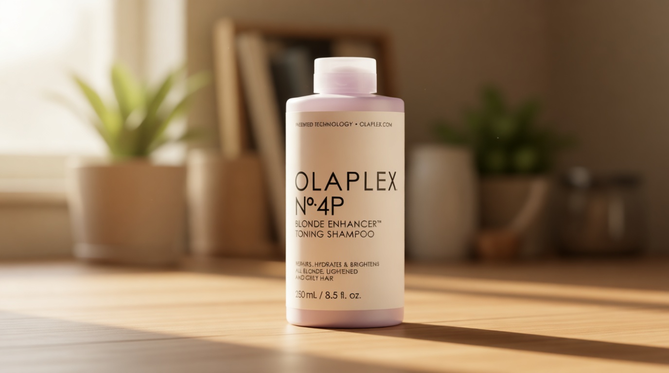 Olaplex Nº.4P Blonde Enhancer Purple Toning Shampoo: Neutralizes Brassiness & Strengthen | Repairs Damages & Hydrates Hair | For Coily, Curly, Straight, and Wavy