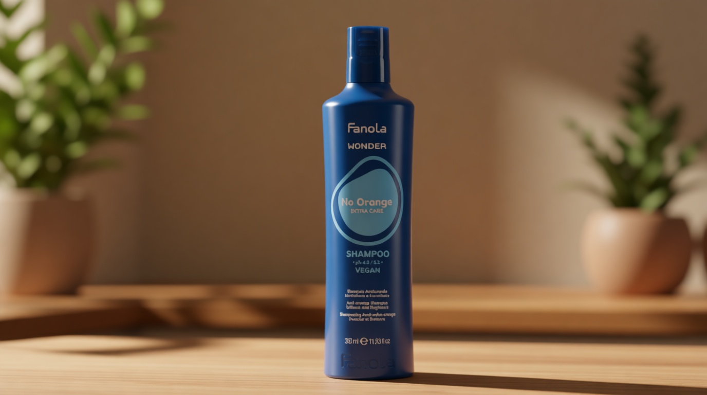 Fanola Wonder Blue Shampoo for Brunettes - Toning Hair Color Shampoo for Light Brown to Platinum Strands - Neutralizes Orange & Brassy Tones - Vegan & Sulfate-Free (11.8 fl oz)