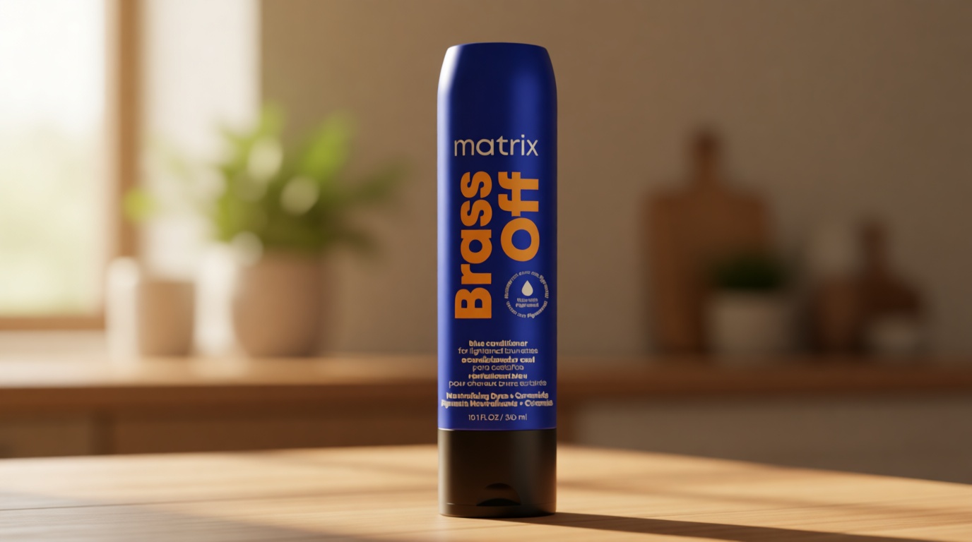 Matrix Brass Off Blue Conditioner - Tones and Removes Brassy Orange Undertones, Pigmented Conditioner For Color-Treated Hair and Lightened Brunettes, Vegan
