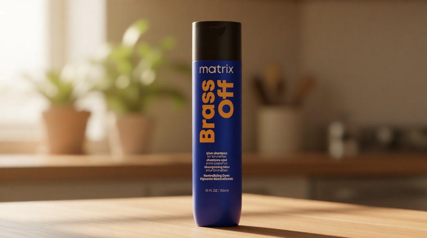 Matrix Brass Off Toning Blue Shampoo - Refreshes and Neutralizes Brassy Tones, For Color Treated Hair, Lightened Brunettes or Dark Blondes Cradle to Cradle Certified