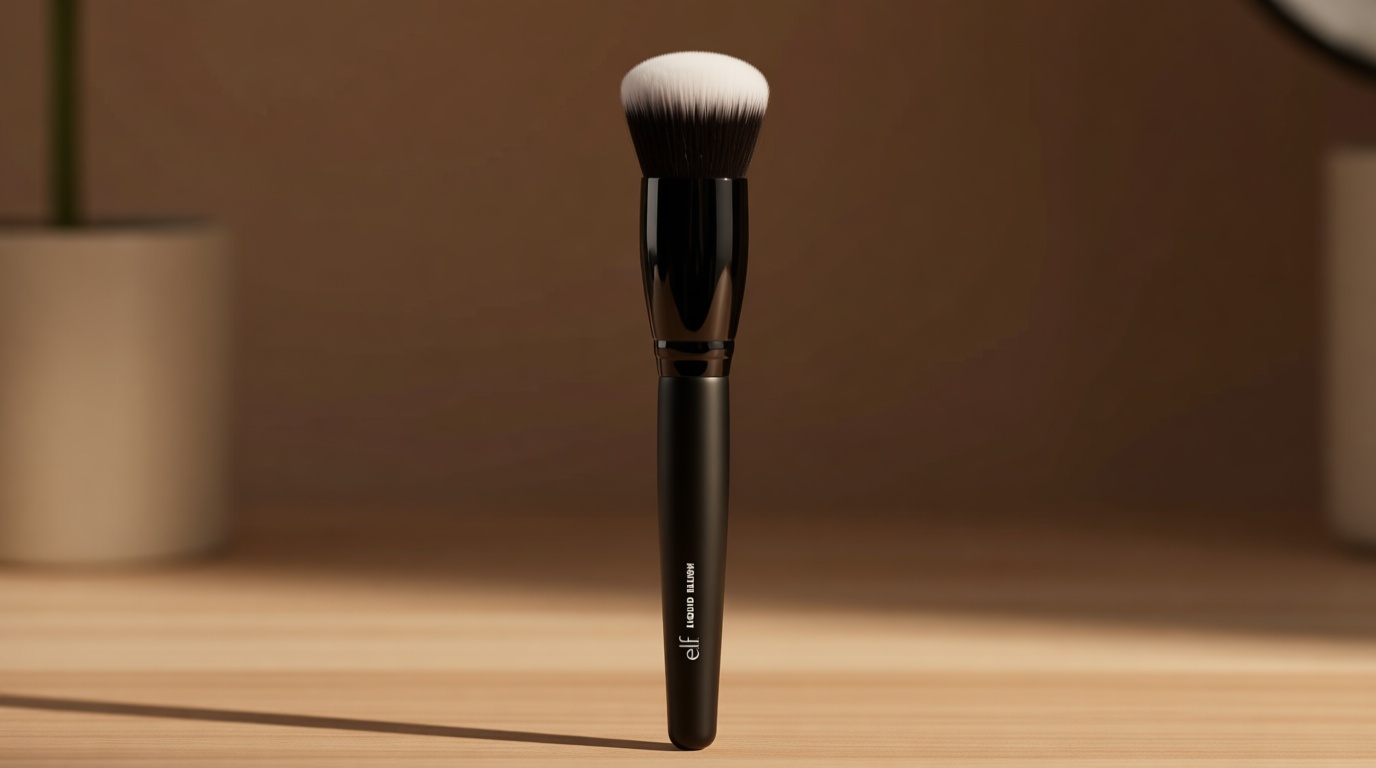 e.l.f. Camo Liquid Blush Brush, Angled Blush Brush Ideal For Applying & Blending Colors On Cheeks, Soft, Dense Bristles, Vegan & Cruelty-free