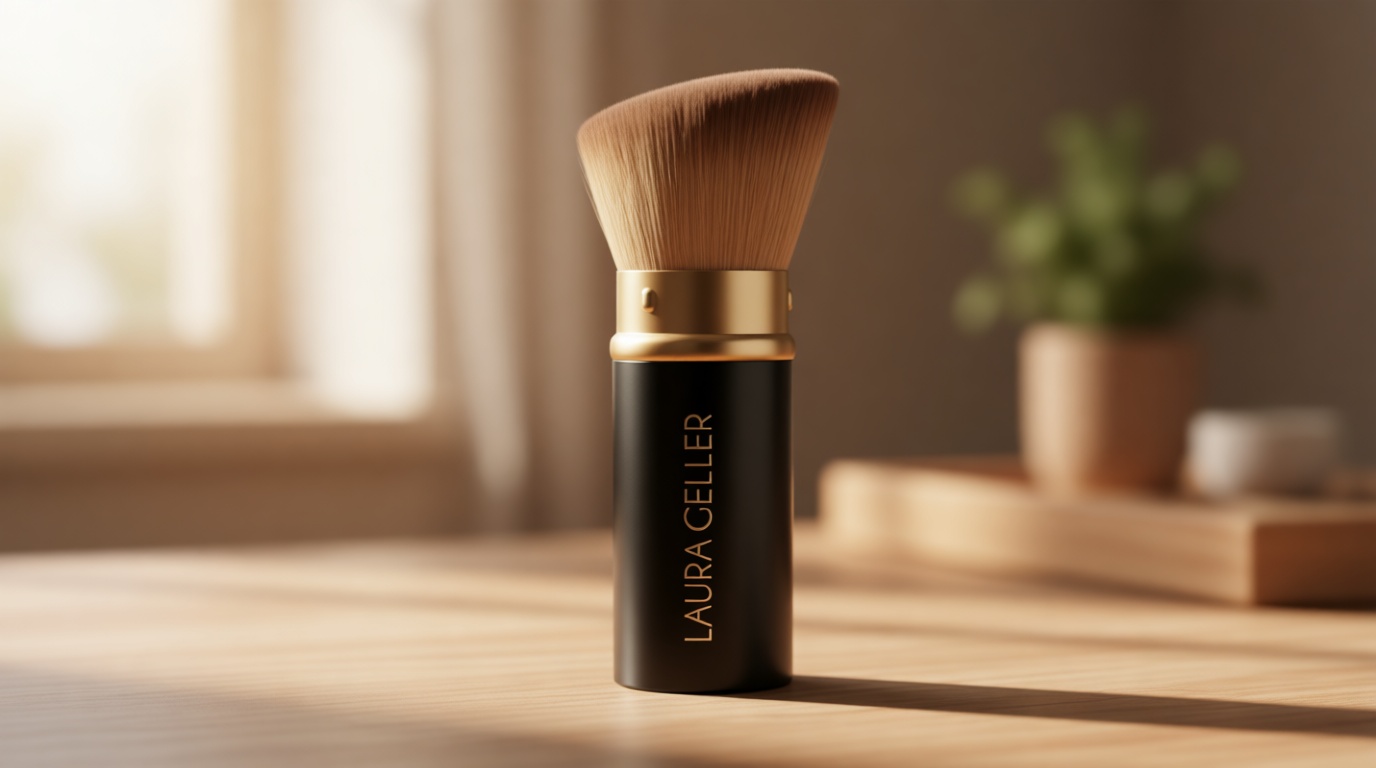 LAURA GELLER NEW YORK Cosmetic Professional Makeup Brushes - Cruelty-Free 02 Retractable Angled Kabuki Brush