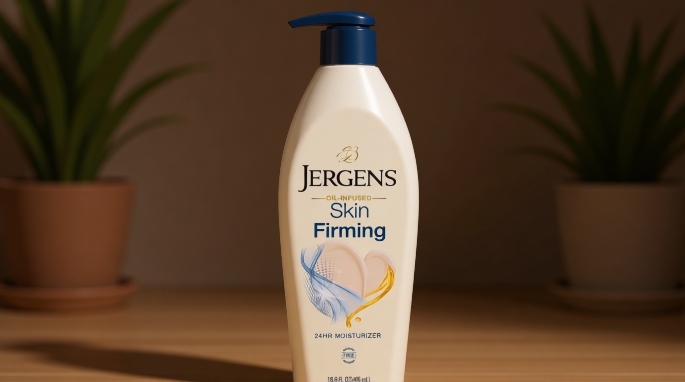 Jergens Skin Firming Body Lotion for Dry to Extra Dry Skin, Skin Tightening Cream with Collagen and Elastin, Dermatologist Tested, Hydralucence Blend Formula, 16.8 Oz