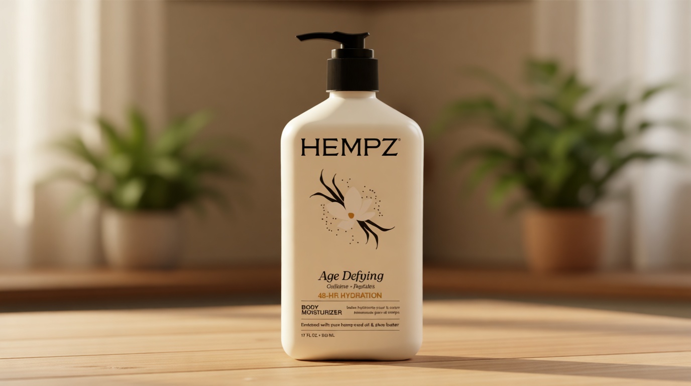 Hempz Age-Defy Body and Hand Lotion for Dry Skin, for Cracked & Crepey Skin, Quick Absorption Moisturizer, Large 17 oz