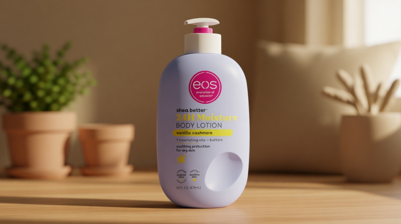 eos Shea Better Body Lotion Vanilla Cashmere, 24-Hour Moisture Skin Care, Lightweight & Non-Greasy, Natural Shea, Vegan, Vanilla Body Lotion, 16 fl oz