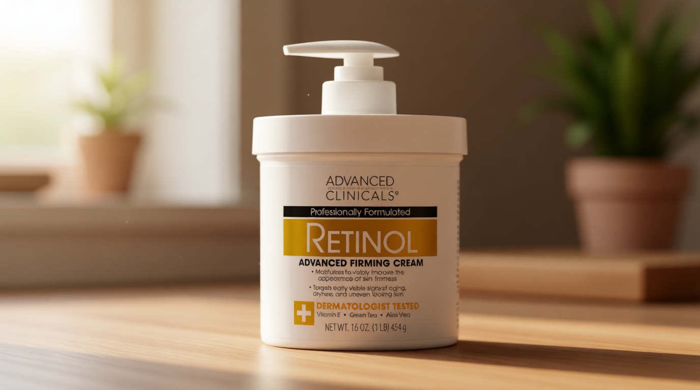 Advanced Clinicals Retinol Body Lotion & Face Moisturizer | Visible Anti Aging Skin Care Retinol Body Cream For Women & Men Targets Look Of Fine Lines, Wrinkles, & Crepe Looking Dry Skin, 16 Ounce